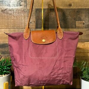 Longchamp Small Tote Bag Plum Purple